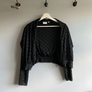 Anthro Black Polka Jacket Top